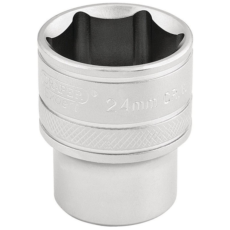 Draper 16615 6 Point Metric Socket, 1/2 Sq. Dr., 24mm