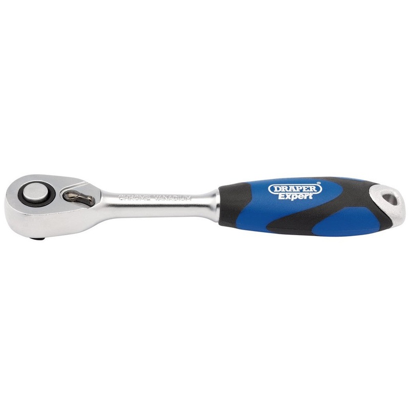 Draper 26502 1/4 Soft Grip Reversible Ratchet, 1/4 Sq. Dr., 72 Tooth