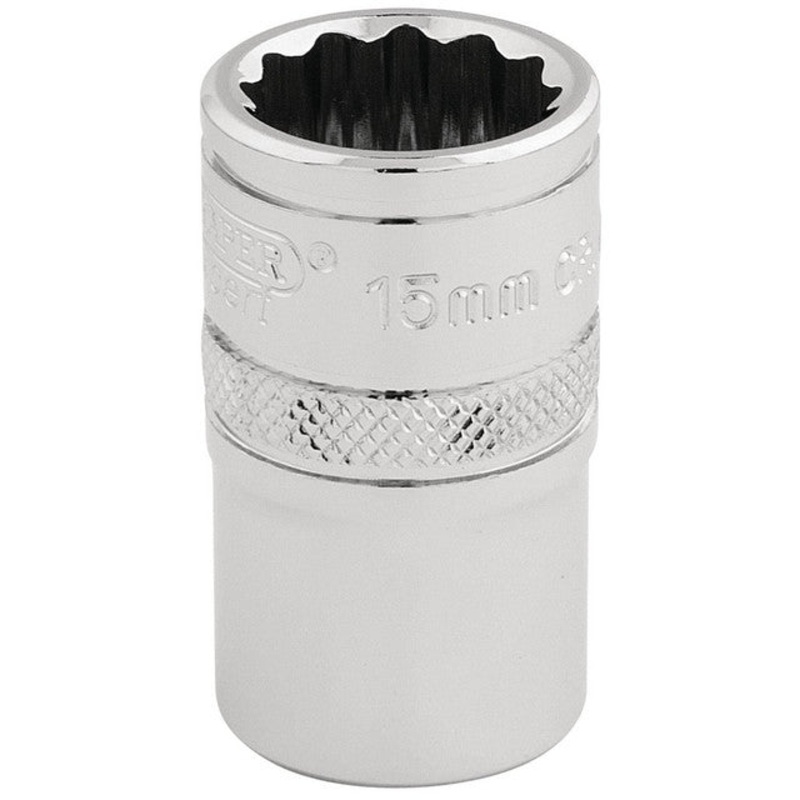 Draper 33136 HI-TORQ 12 Point Socket, 1/2 Sq. Dr., 15mm