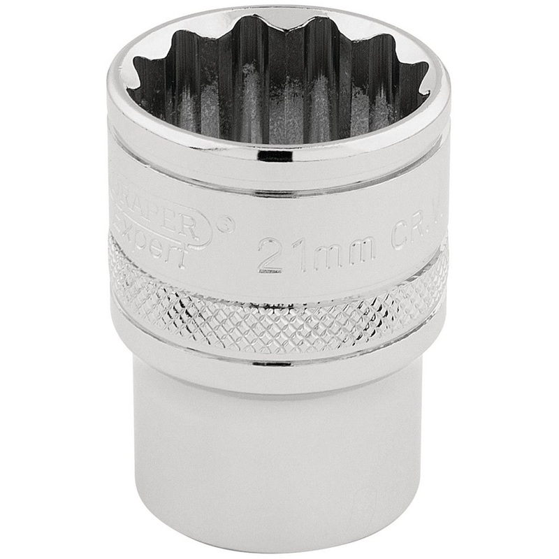 Draper 33290 HI-TORQ 12 Point Socket, 1/2 Sq. Dr., 21m