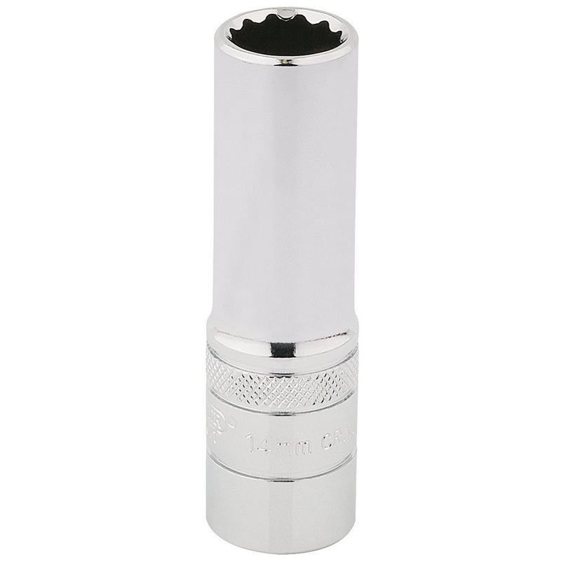 Draper 33733 HI-TORQ 12 Point Deep Socket, 1/2 Sq. Dr., 14mm