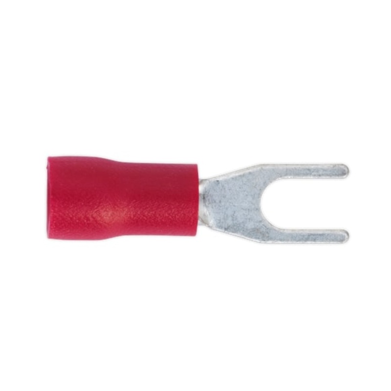 Sealey RT13 3.7mm (4BA) Red Easy-Entry Fork Terminal – Pack of 100