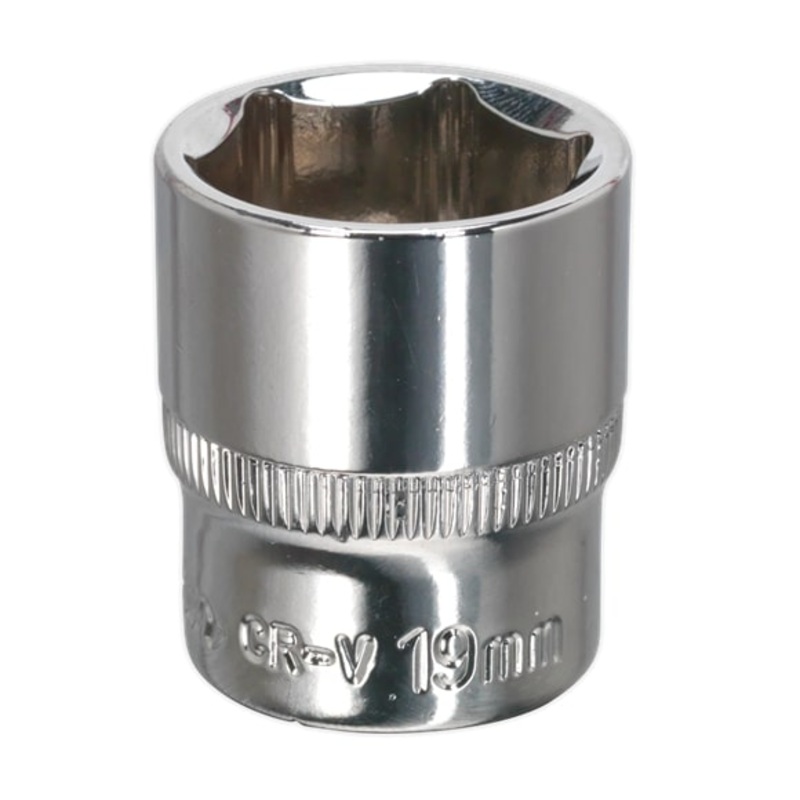 Sealey SP3819 WallDrive Socket 19mm 3/8Sq Drive Fully Polished