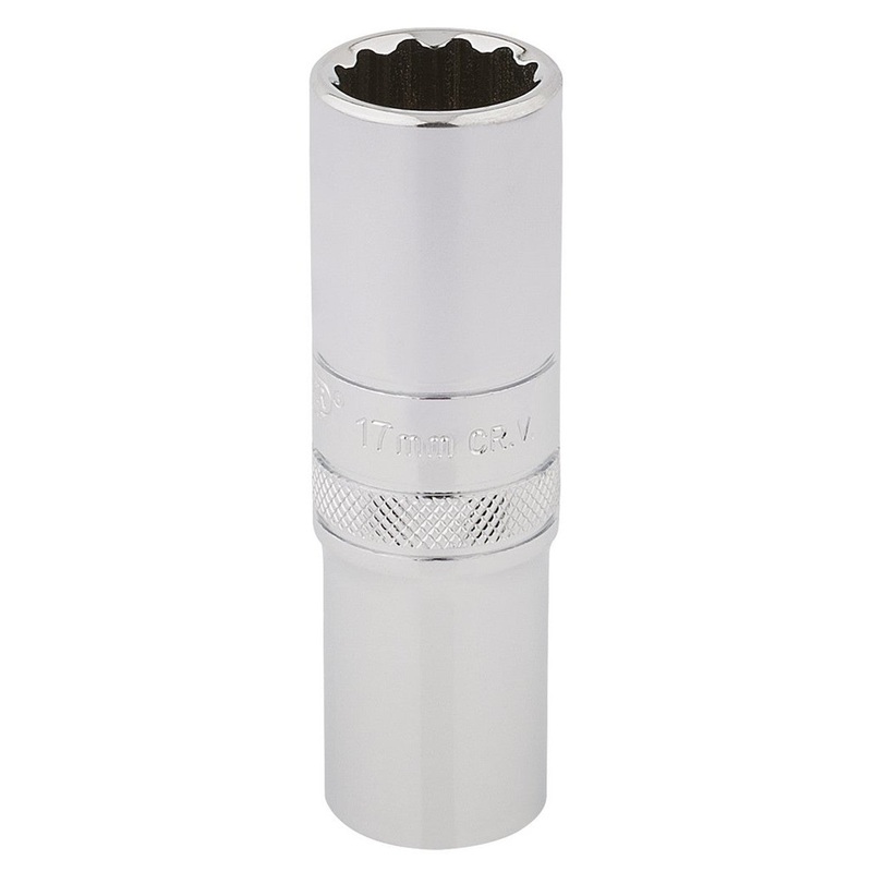 Draper 33735 HI-TORQ 12 Point Deep Socket, 1/2 Sq. Dr., 17mm
