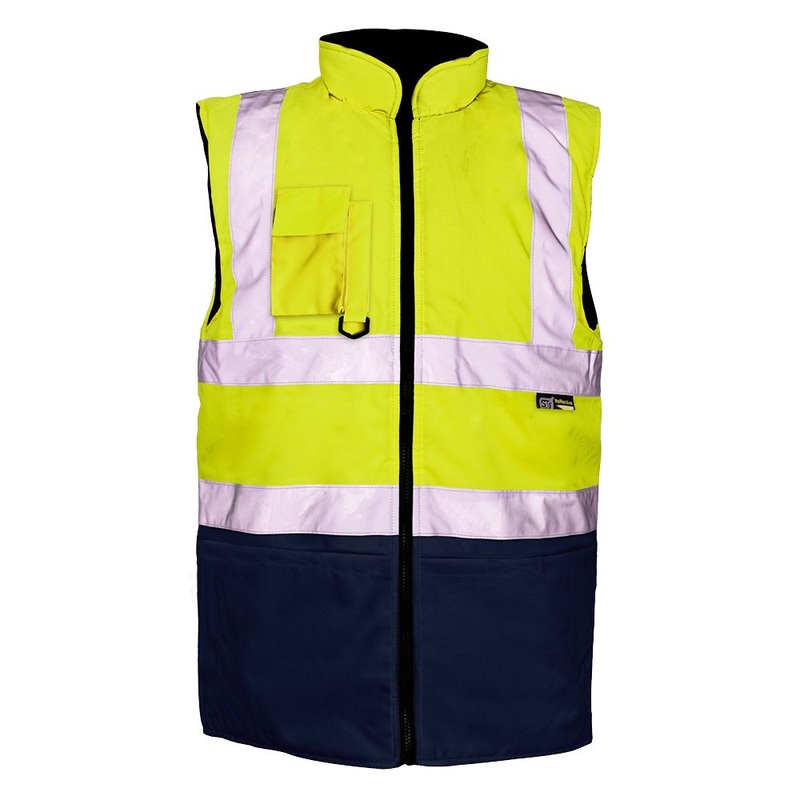 Supertouch Hi-Vis 2-Tone Bodywarmer, Yellow/Navy