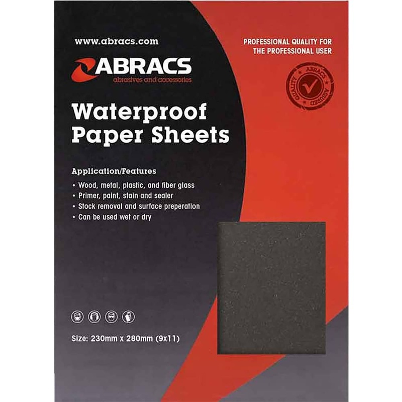 Abracs Wet & Dry Paper, 400 Grit – Pack of 25