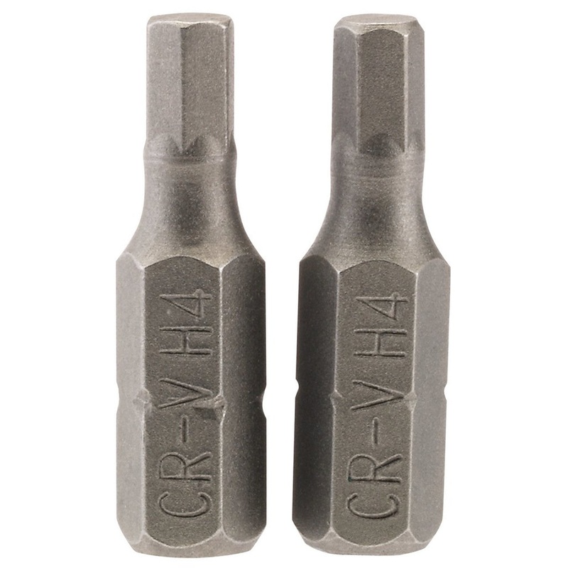 Draper 63982 4mm 1/4 Hex Hexagonal Insert Bit 25mm Long X 2