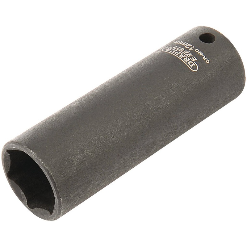 Draper 05190 HI-TORQ? 6 Point Deep Impact Socket, 1/4 Sq. Dr., 12mm