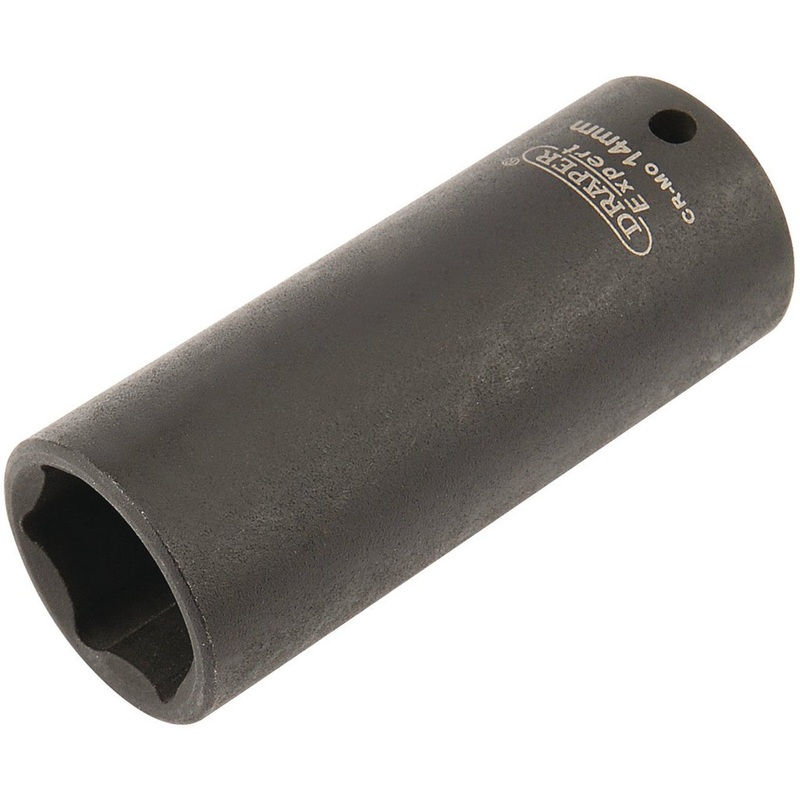 Draper 05192 HI-TORQ? 6 Point Deep Impact Socket, 1/4 Sq. Dr., 14mm