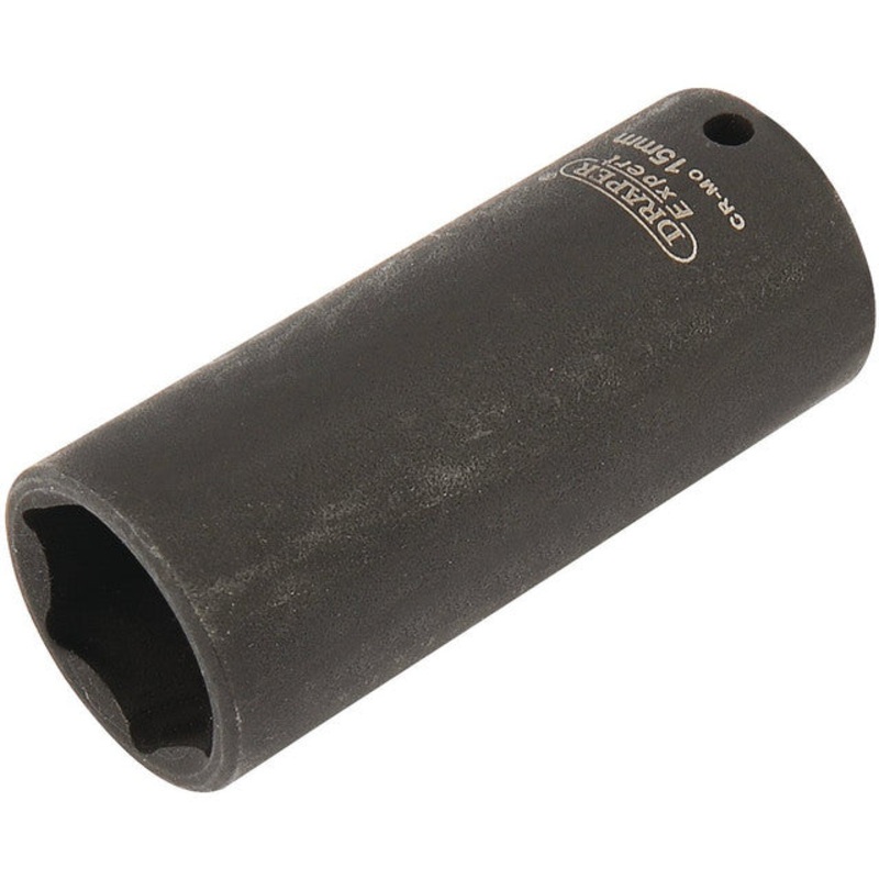Draper 05193 HI-TORQ? 6 Point Deep Impact Socket, 1/4 Sq. Dr., 15mm