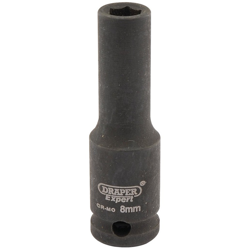 Draper 06881 Expert HI-TORQ? 6 Point Deep Impact Socket, 3/8 Sq. Dr., 8mm