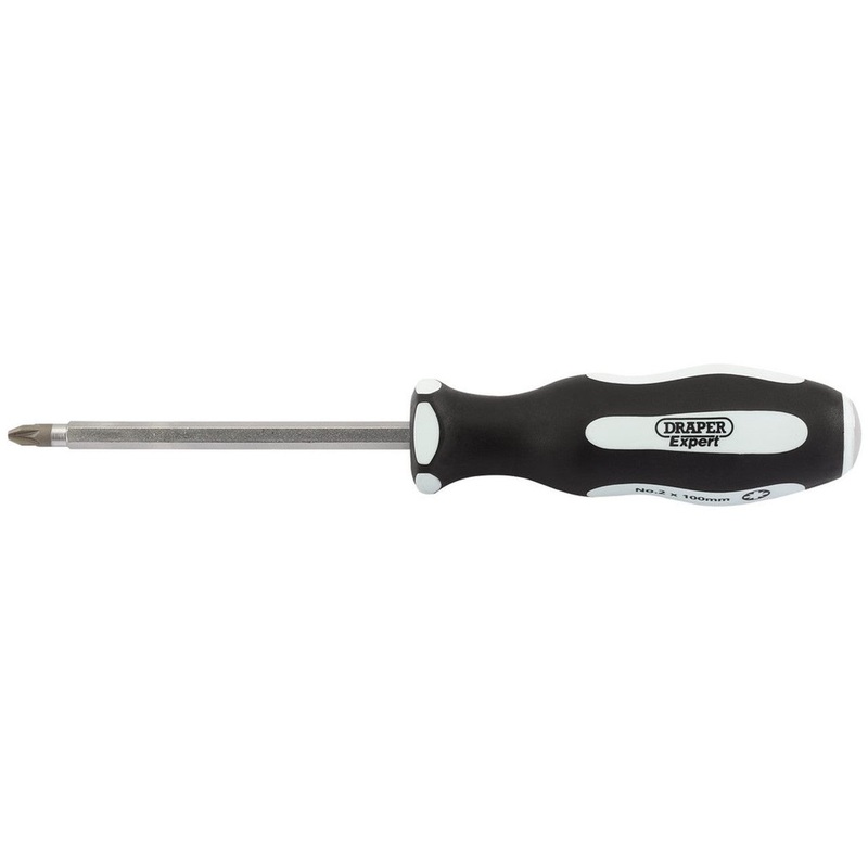 Draper 35227 ‘Pound Thru’ PZ TYPE Soft Grip Screwdriver, No.1 x 75mm