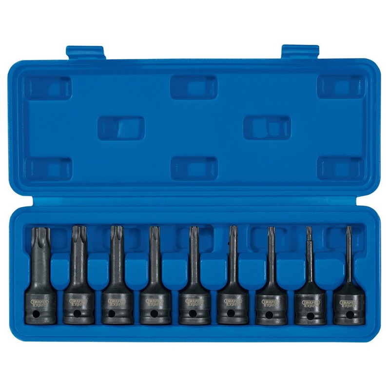 Draper 99184 Draper TX-STAR Socket Bit Set, 1/2 Sq. Dr. (9 Piece)