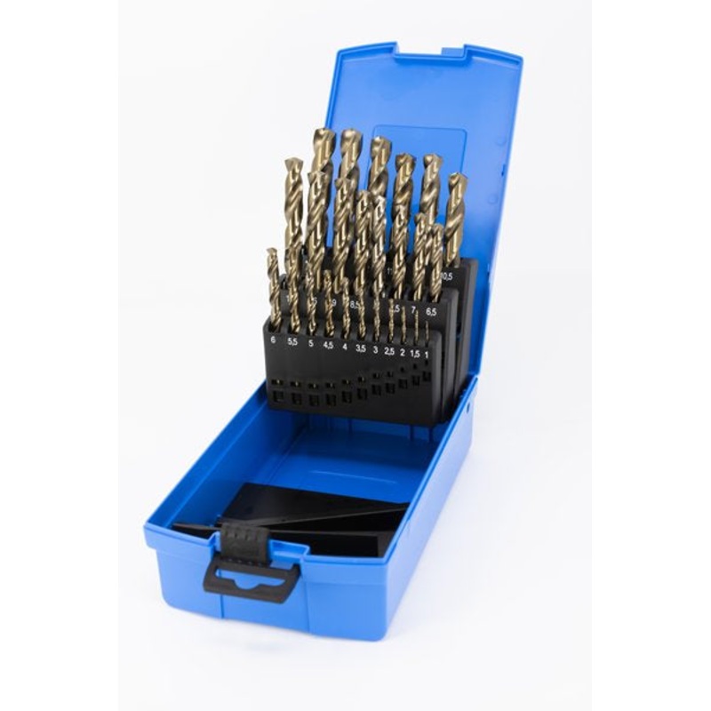Presto 09501M25 HSCo Din338 Jobber Drill Set 1.0mm – 13.0mm x 0.5mm