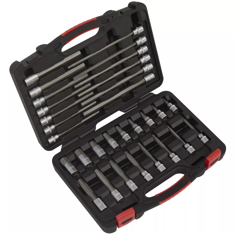 Sealey AK89000 30 Piece Hex Socket Bit Set, 3/8 Sq Drive