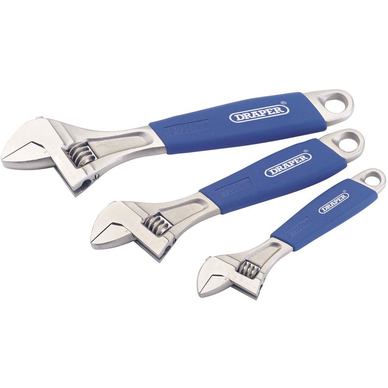 Draper 88598 Crescent-Type Adjustable Wrench Set (3 Piece)