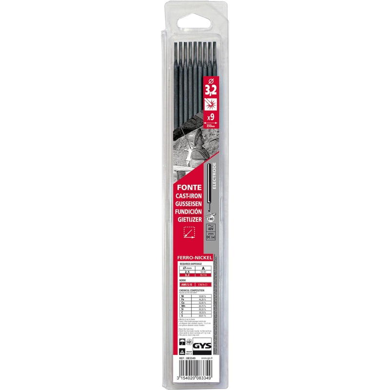 GYS 083349 9 Cast Iron Electrodes – 3.2 (Blister)
