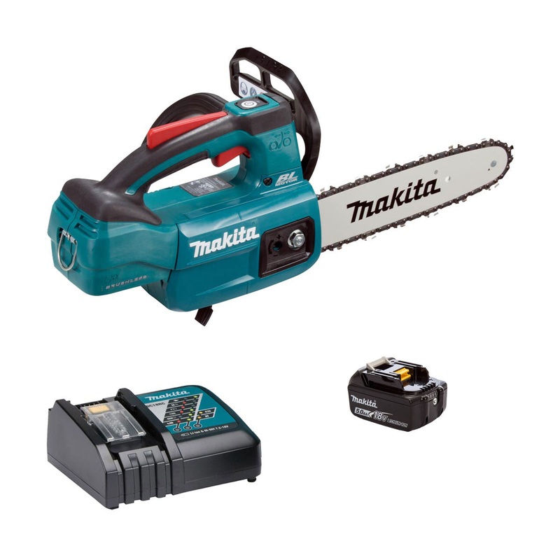 Makita DUC254 Single 18V Brushless Top-Handle Chainsaw 250mm – 1 x 5.0Ah + Charger