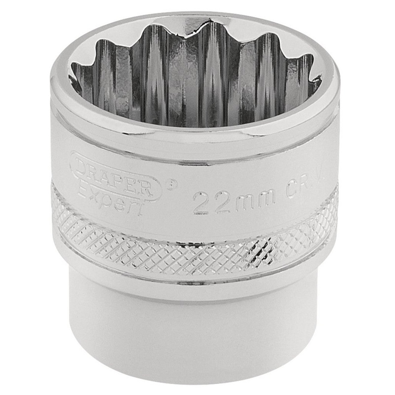 Draper 32800 HI-TORQ 12 Point Socket, 3/8 Sq. Dr., 22mm