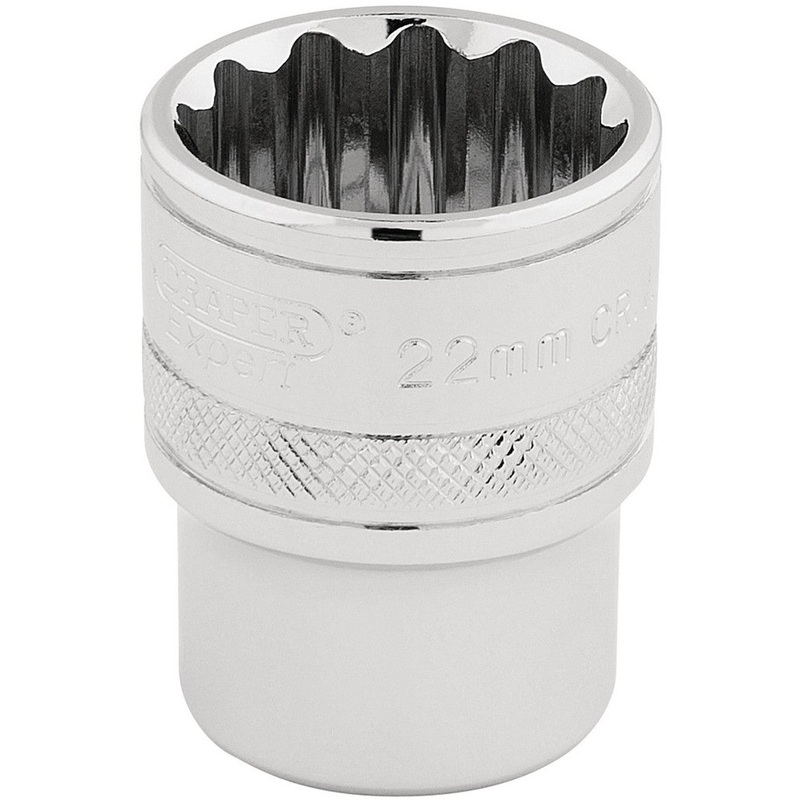 Draper 33368 HI-TORQ 12 Point Socket, 1/2 Sq. Dr., 22mm