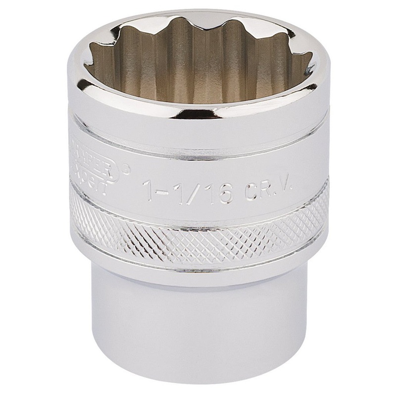 Draper 33726 HI-TORQ12 Point Socket, 1/2 Sq. Dr., 1.1/16