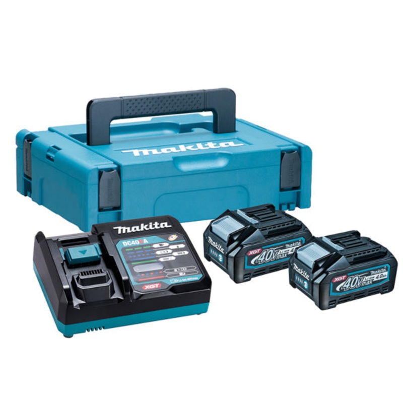 Makita 191K01-6 XGT Power Source 40v Battery Set – 2 x BL4040 4.0ah Batteries, DC40RA Charger + Makpac Case