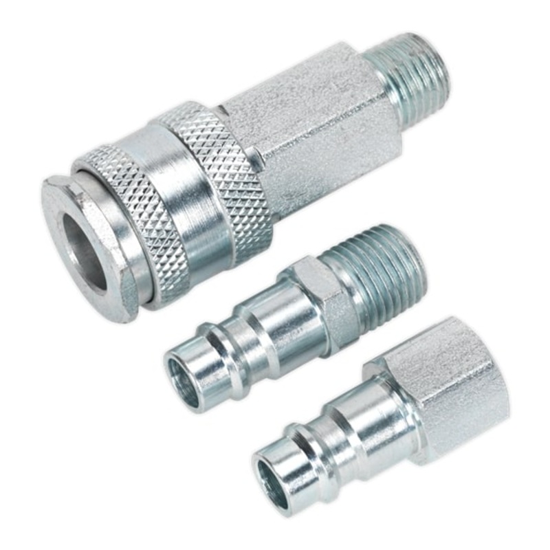 Sealey ACH60 1/4BSP High Flow Air Tool Coupling Kit