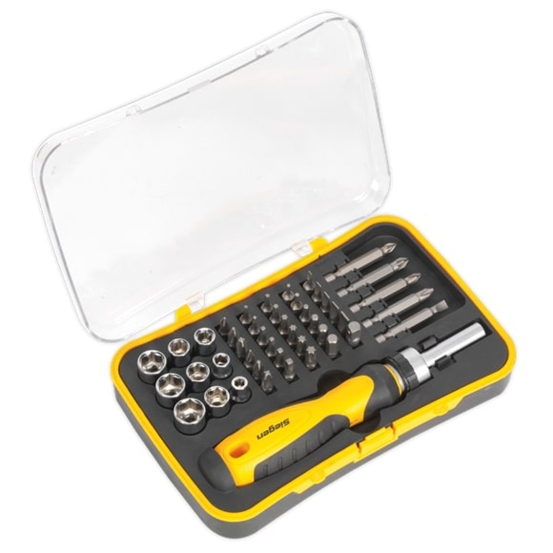 Sealey S0979 Socket & Bit Set 45 Piece Ratchet Screwdriver